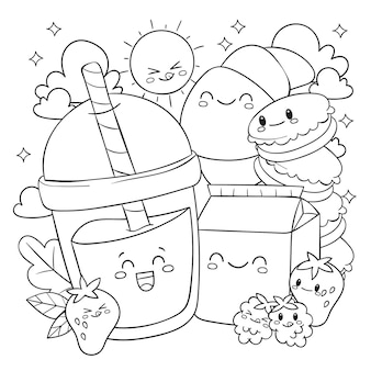 Kawaii coloring page images