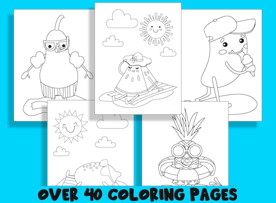 Kawaii summer character coloring book printable coloring pages for kids a fun way for kids of all ages to develop creativity focus motor