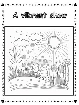 Kawaii cute spring theme mindfulness summer coloring pages