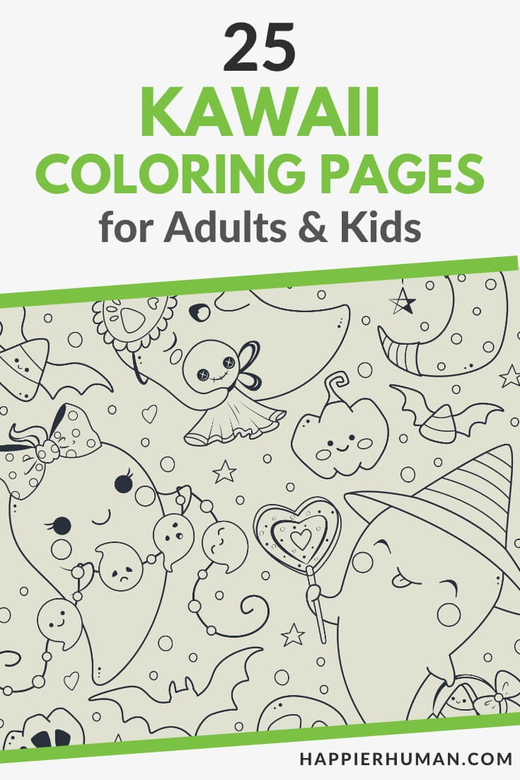 Kawaii coloring pages for adults kids new for