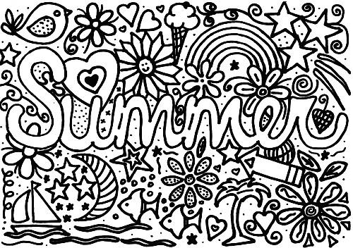 Summer coloring page for kids