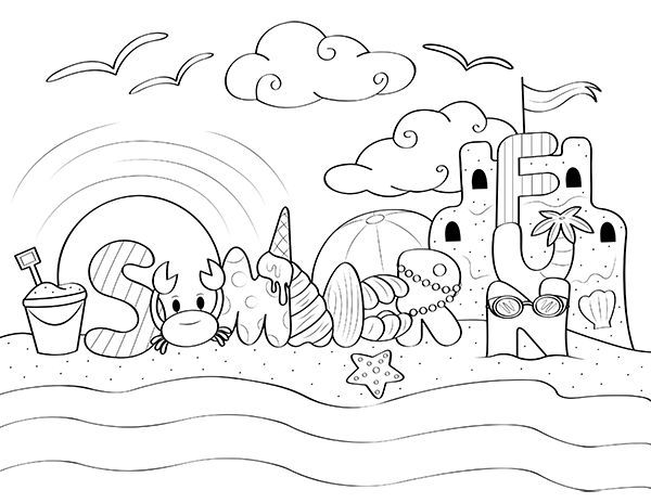 Free printable summer fun coloring page download it at httpsmuseprintablesdownloadcoloring