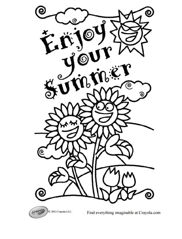 Free printable summer coloring pages for kids