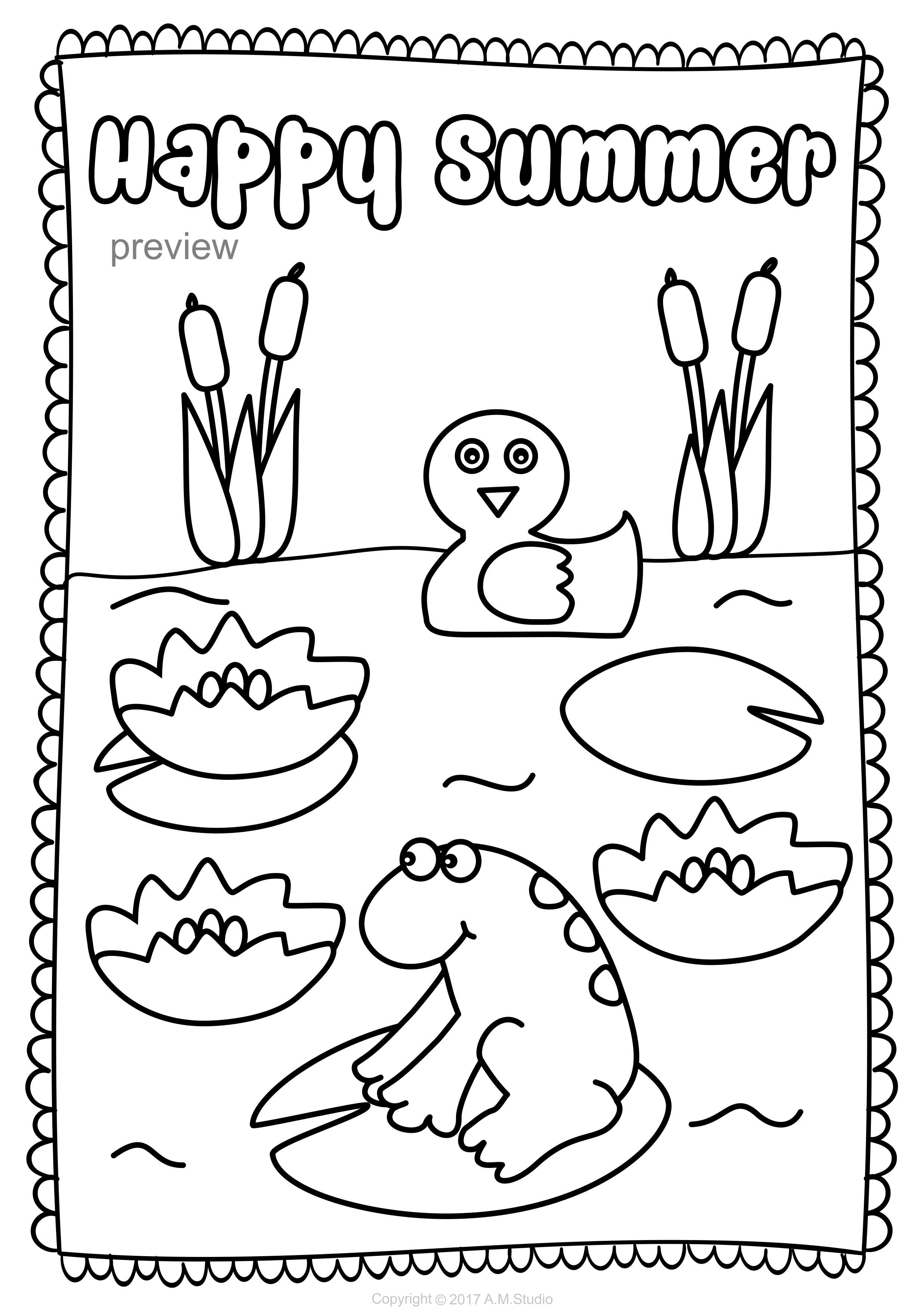 Printable summer coloring pages for kids