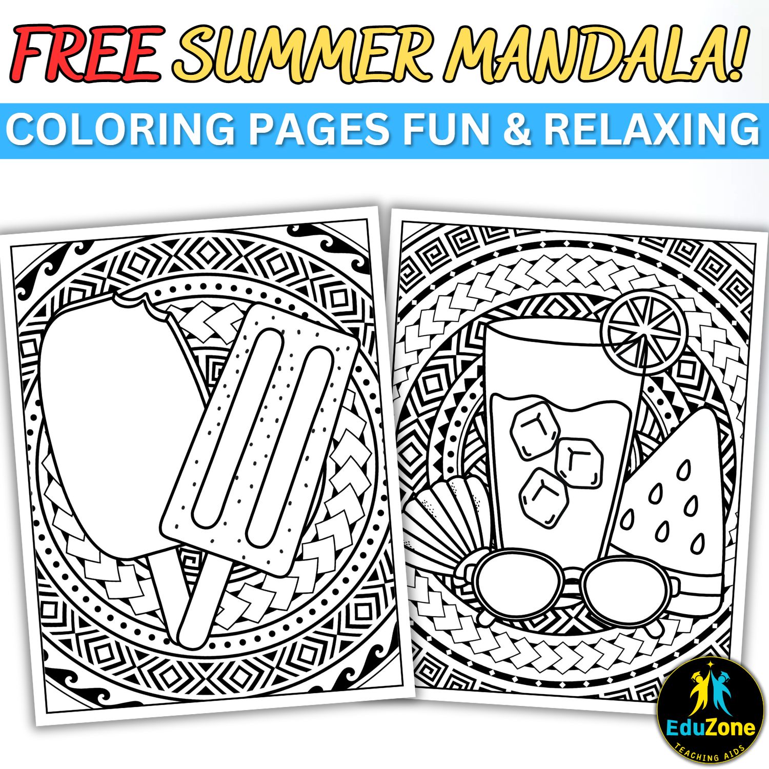 Free summer mandala coloring pages relaxing printable