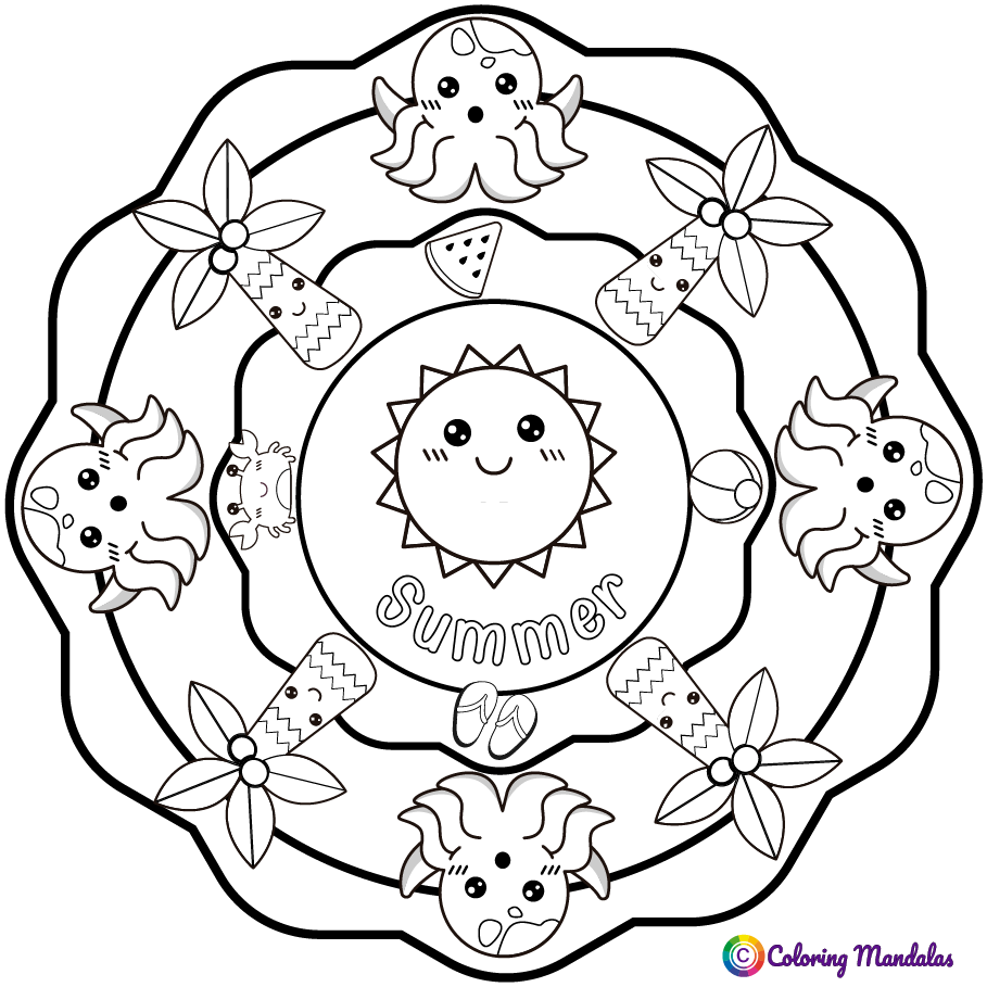 Summer mandala for kids