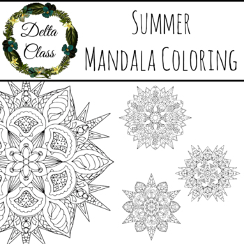 Summer beach mandala coloring pages by delta class tpt