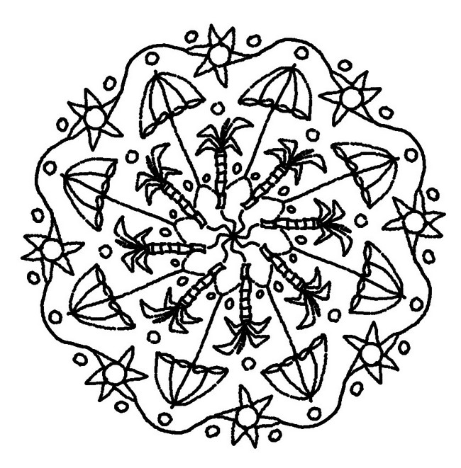 Coloring pages summers mandalas