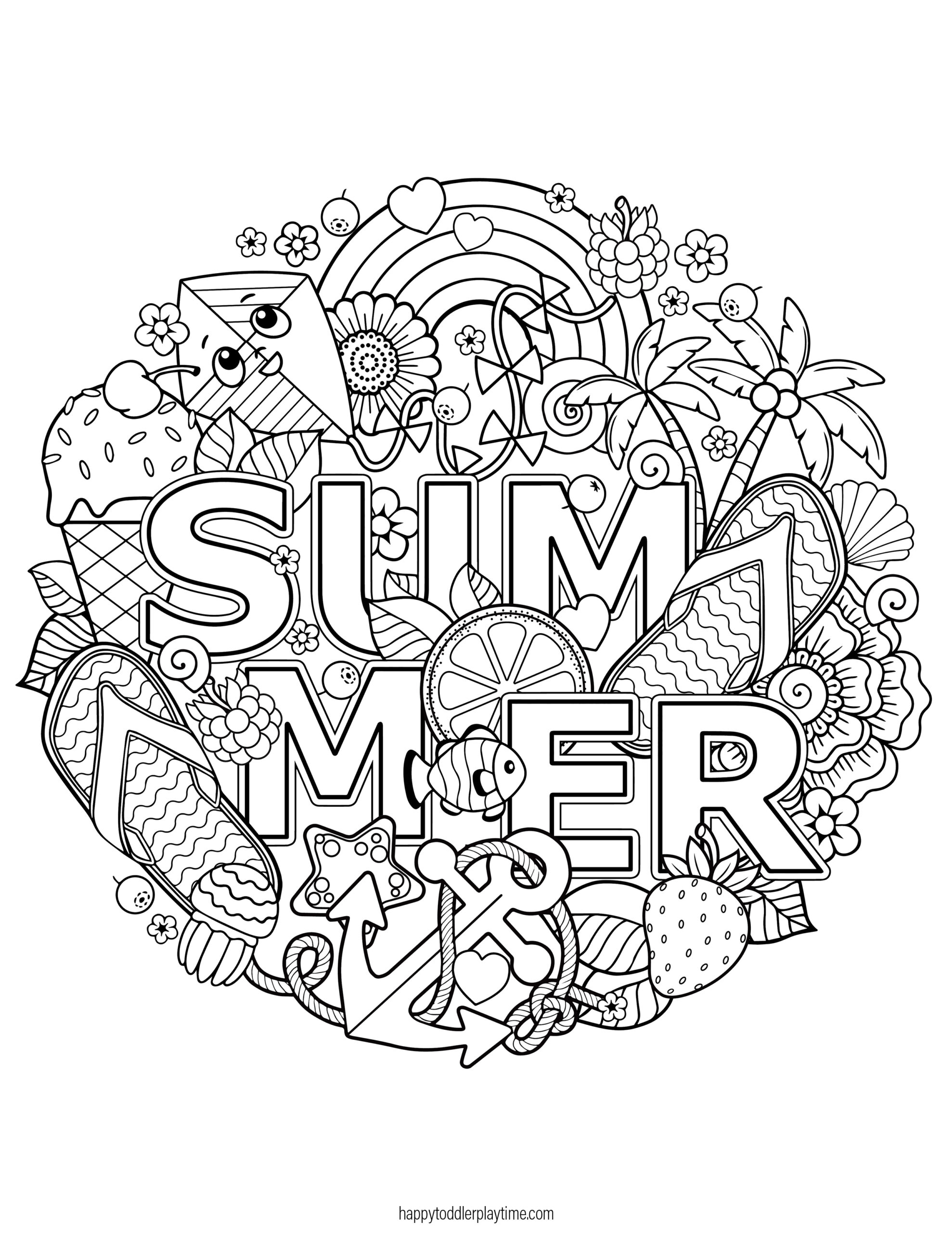 Free printable summer colouring pages for kids