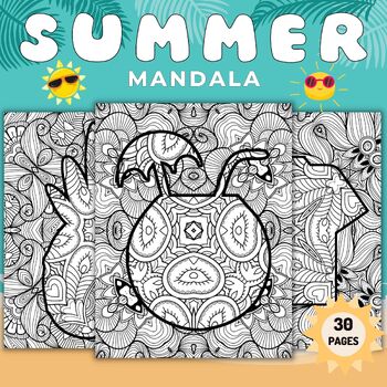 Summer mandala coloring pages sheets