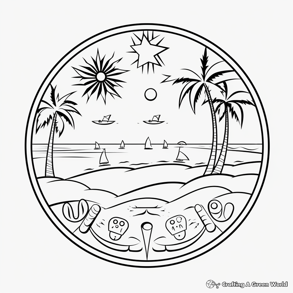 Summer mandala coloring pages