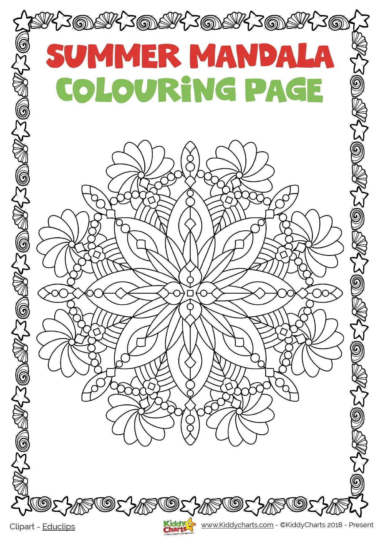 Day summer mandala coloring printable summer