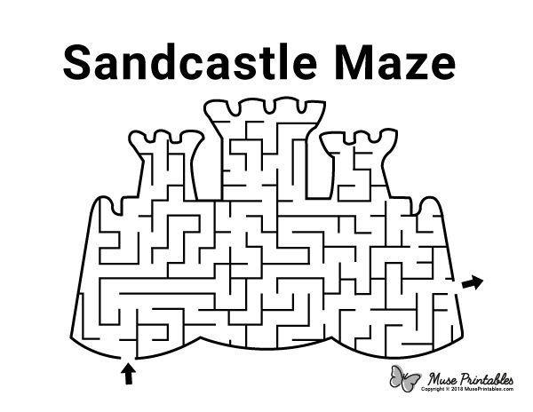 Free printable sandcastle maze download the maze and solution at httpsmuseprintablesdownloâ sunday school mazes mazes for kids mazes for kids printable