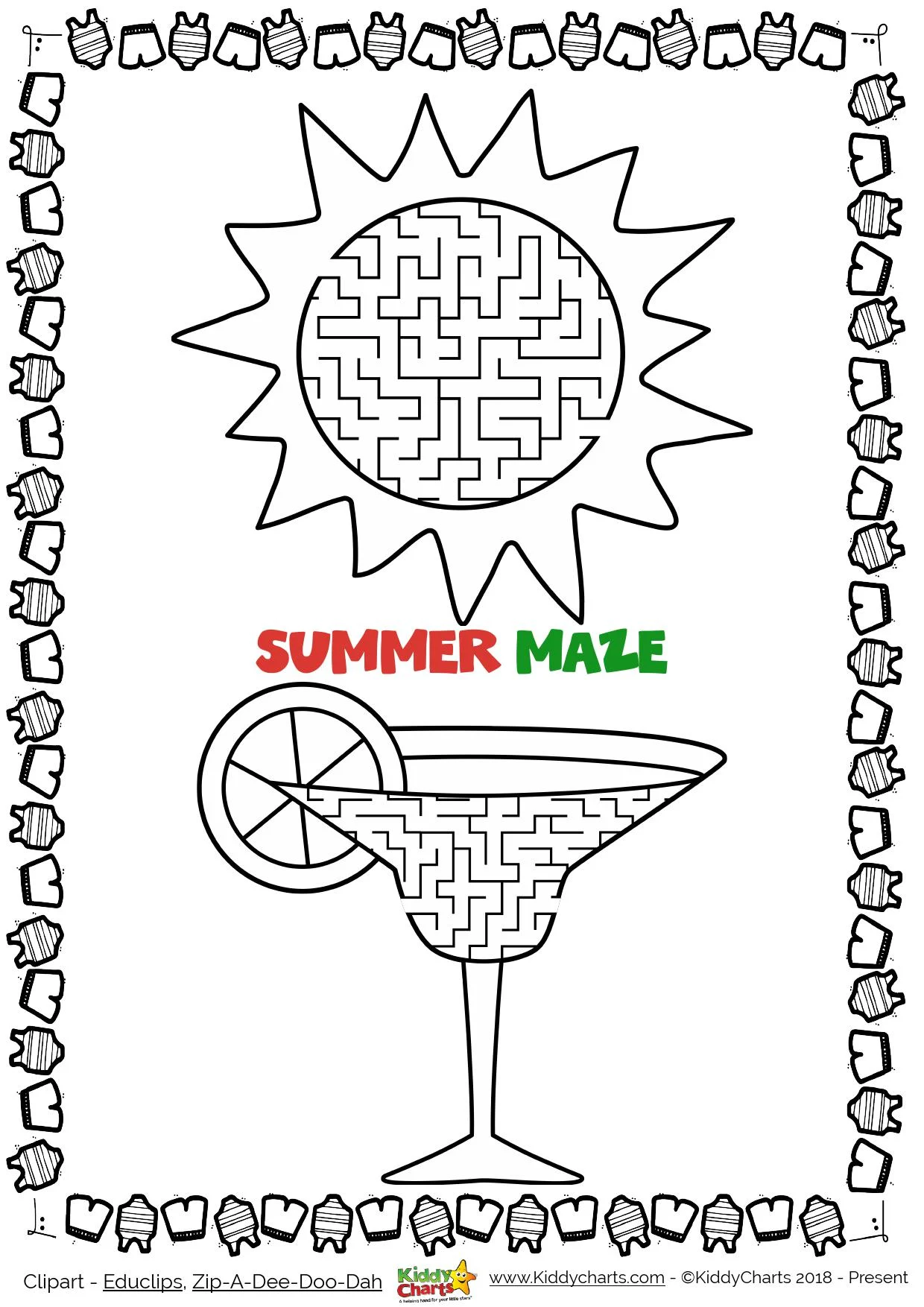 Day summer maze activity summer