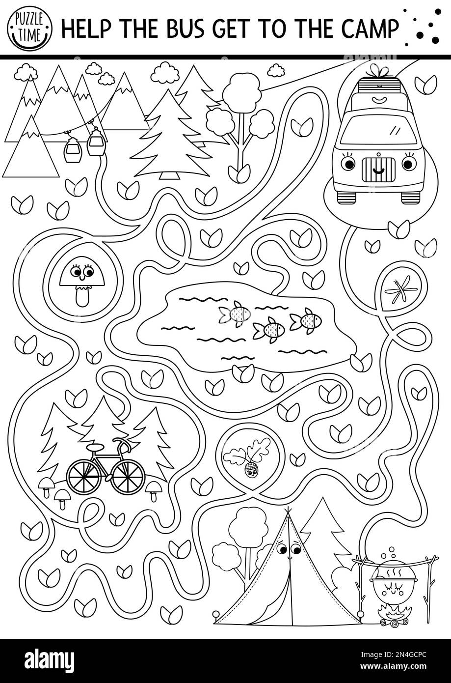 Coloring maze game cut out stock images pictures