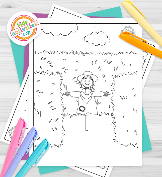 Printable autumn hay maze coloring pages kids activities blog