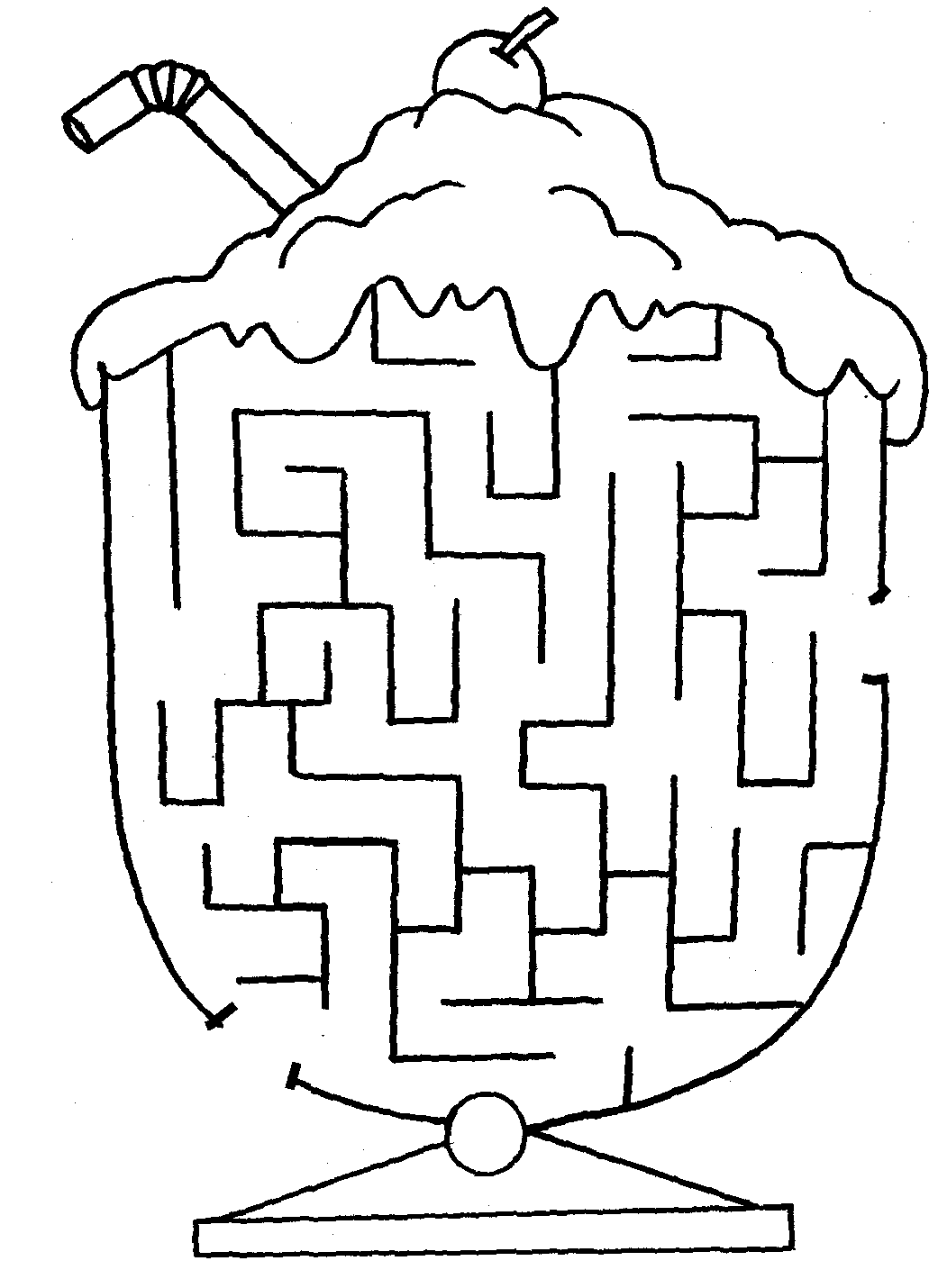 Free printable mazes ice cream coloring pages mazes for kids printable mazes for kids