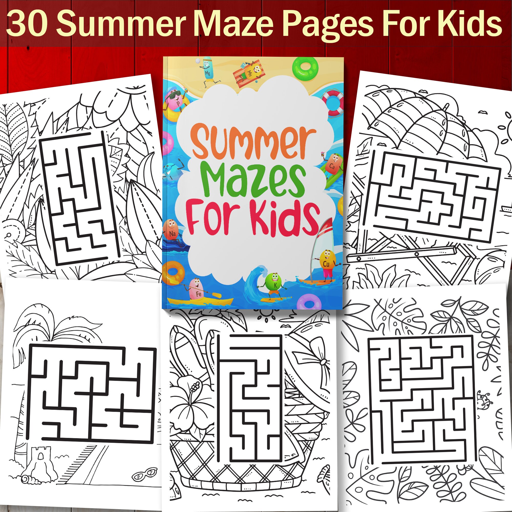 Best value summer mazes for kids instant download