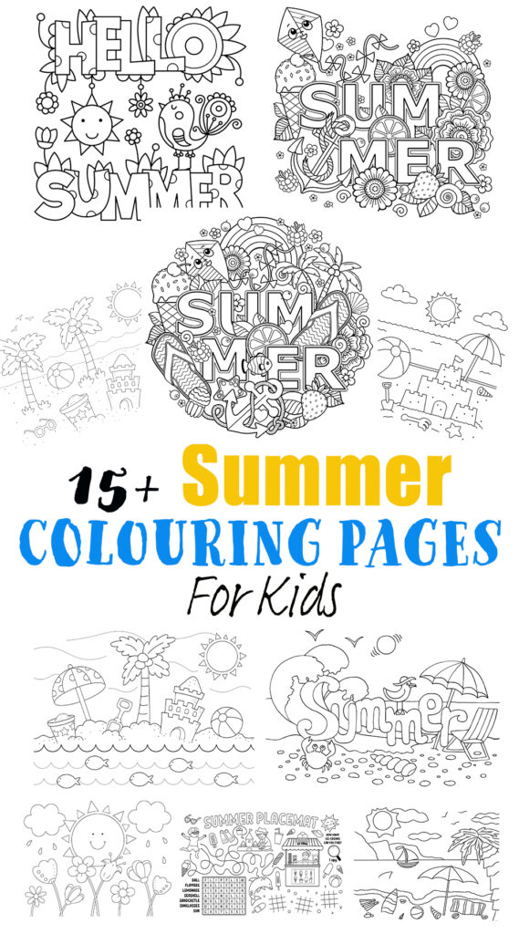 Free printable summer colouring pages for kids