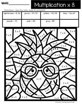 Summer color by number multiplication