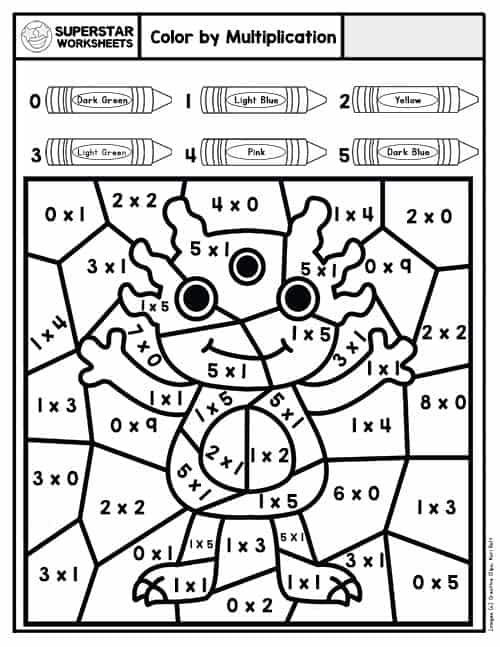 Multiplication color by number