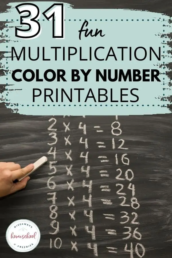 Fun multiplication color by number printables