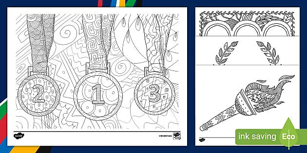 Olympics mindfulness colouring activity teacher made