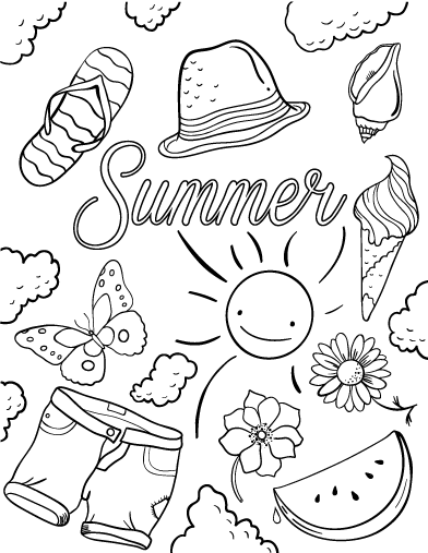 Free summer coloring page