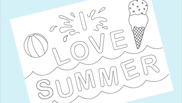 Cool summer coloring pages