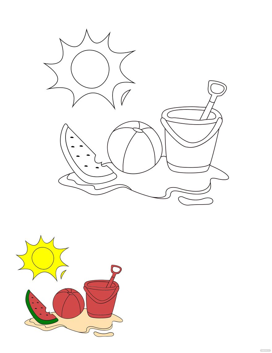 Summer coloring page in pdf