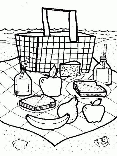 Picnic basket coloring page picnic basket crafts picnic theme crafts picnic theme