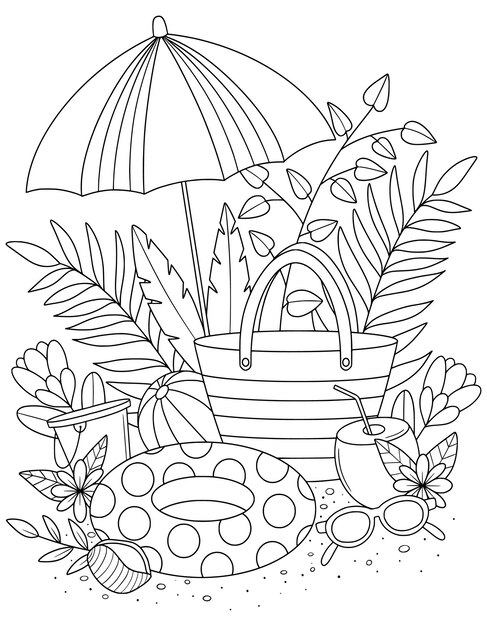 Page summer coloring page images
