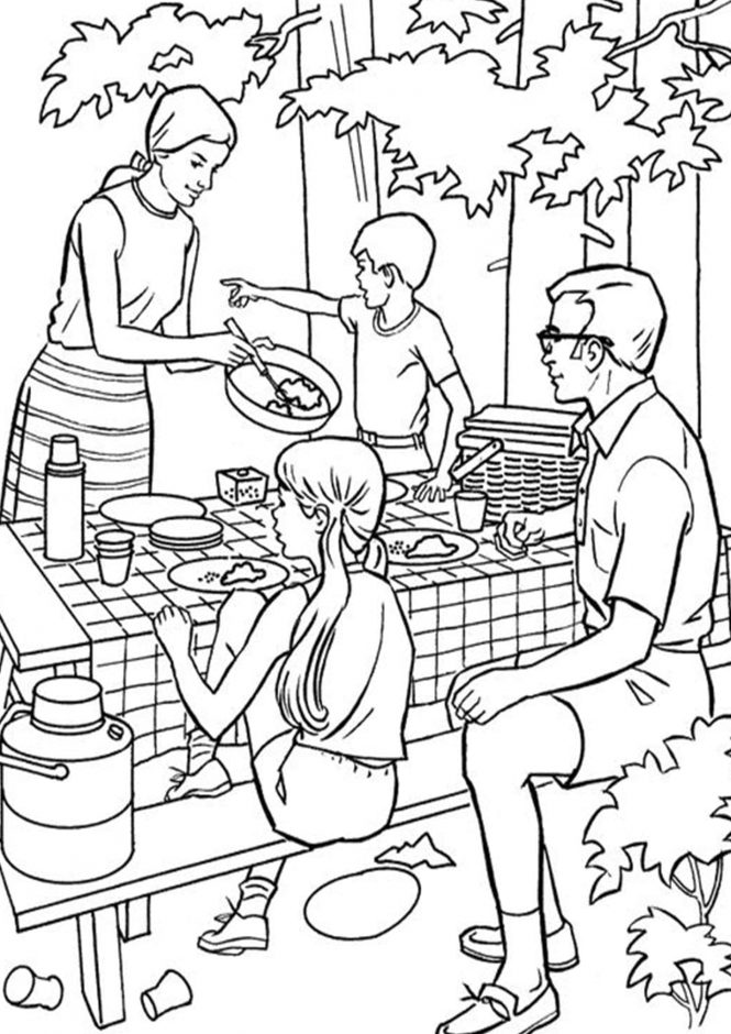Free easy to print summer coloring pages