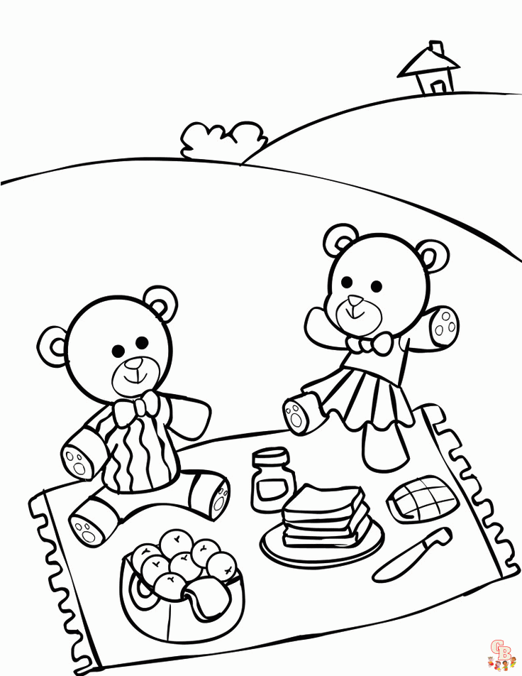Enjoy the summer with free printable picnic coloring pages