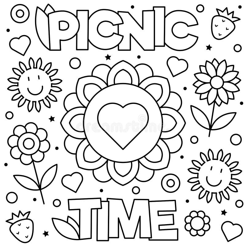 Picnic coloring page stock illustrations â picnic coloring page stock illustrations vectors clipart
