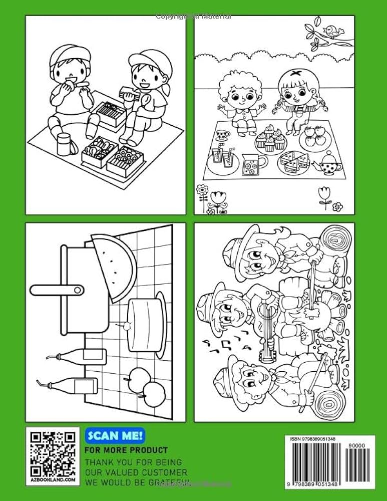 Picnic day coloring book for kids interesting picnic summer coloring pages for kids cute gift books for picnic lovers perfect gift for special ocsions chaney selina books