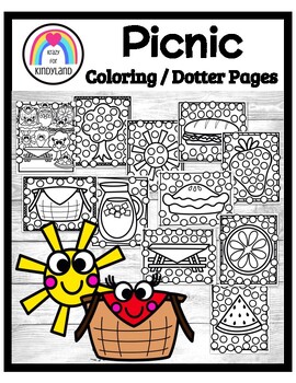 Picnic coloring dauber printables booklet