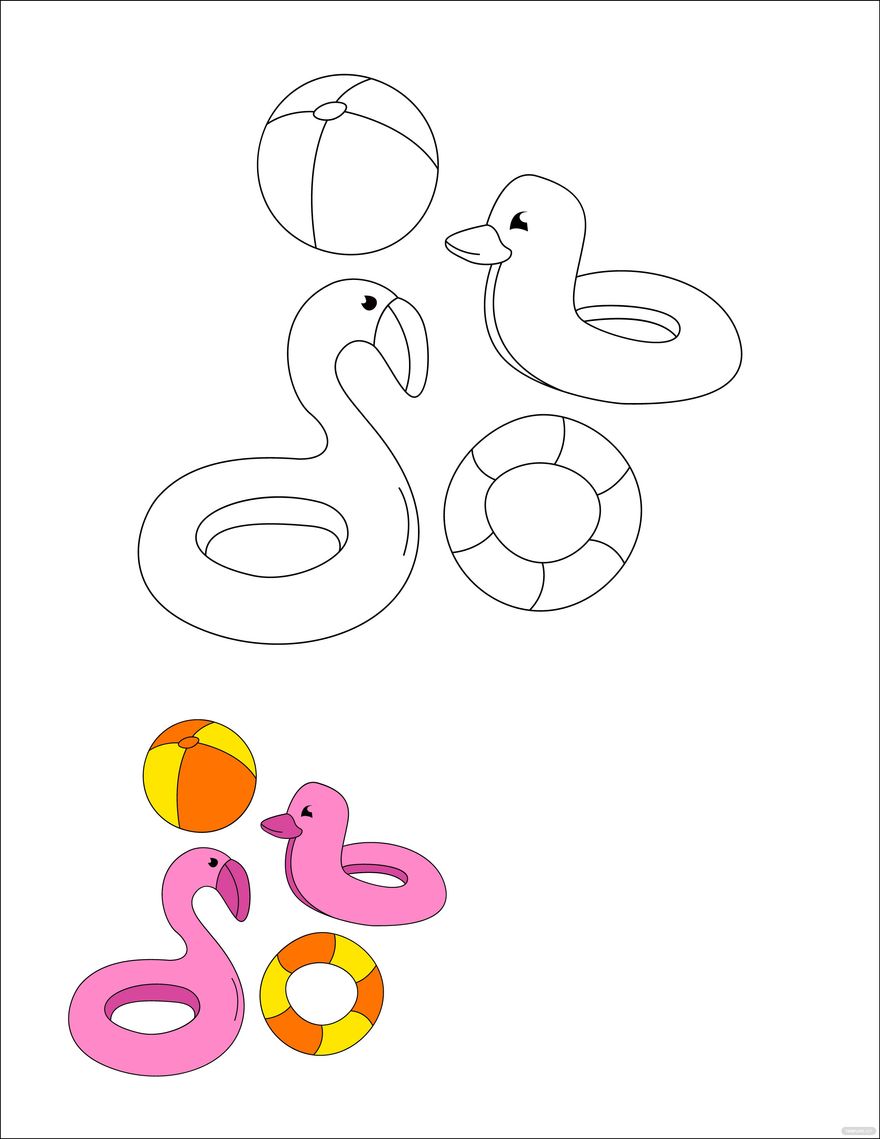 Free easy summer coloring page