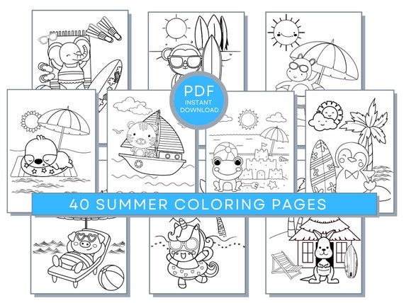 Summer coloring pages summer pdf coloring summer printables beach coloring sheets beach coloring pages summer activity page