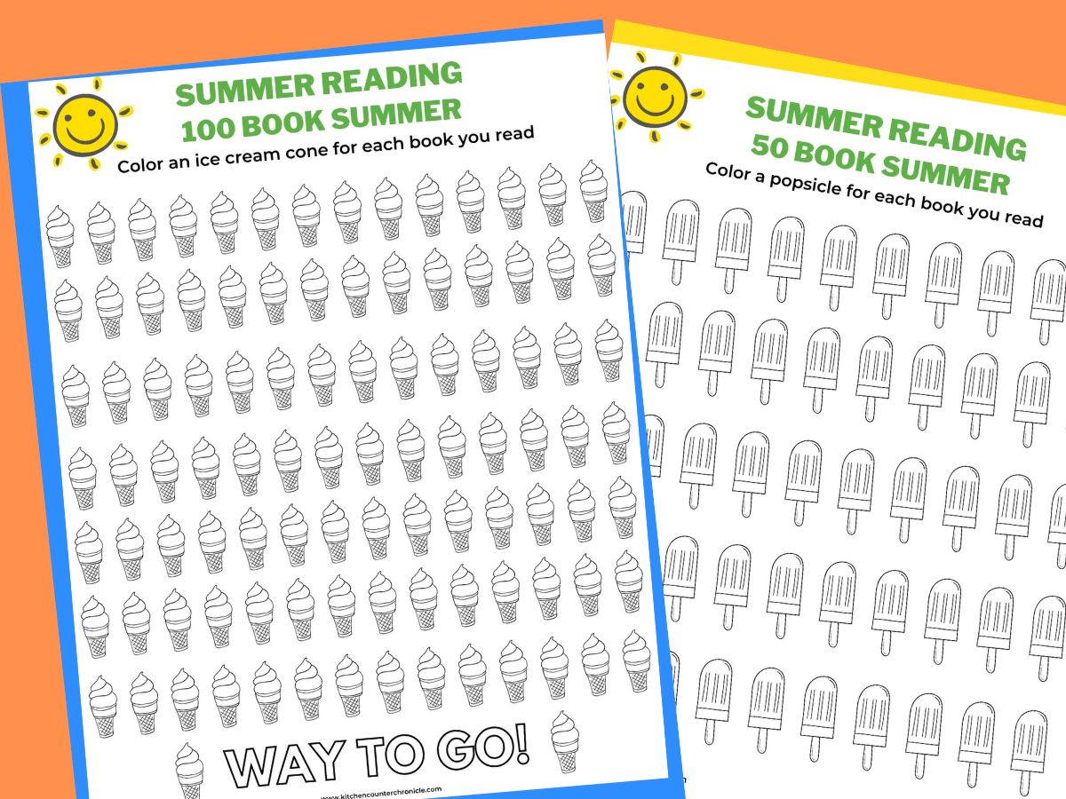 Summer reading book tracker to color