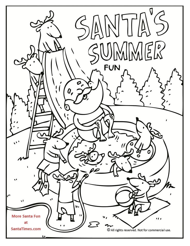 Coloring sheet christmasinjuly summersanta summer coloring pages santa coloring pages christmas in july