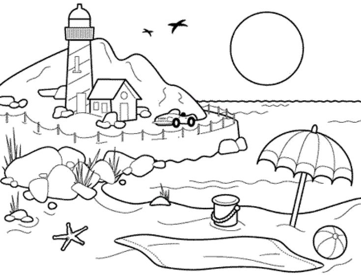 Beach coloring pages