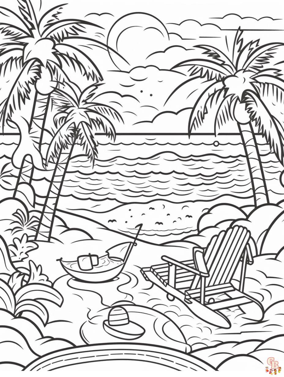 Summer coloring pages free and printable for kids and adults