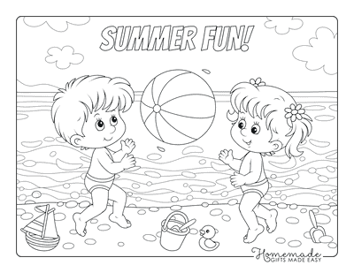 Free summer coloring pages for kids adults