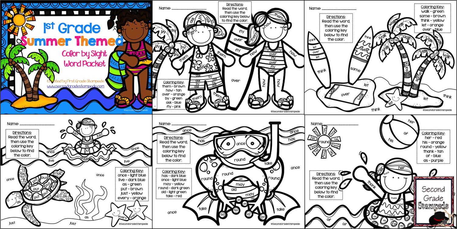 Sight word practice as a coloring page â the teaching texan