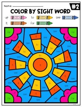 Summer review worksheets color by sight word where the teaching things are