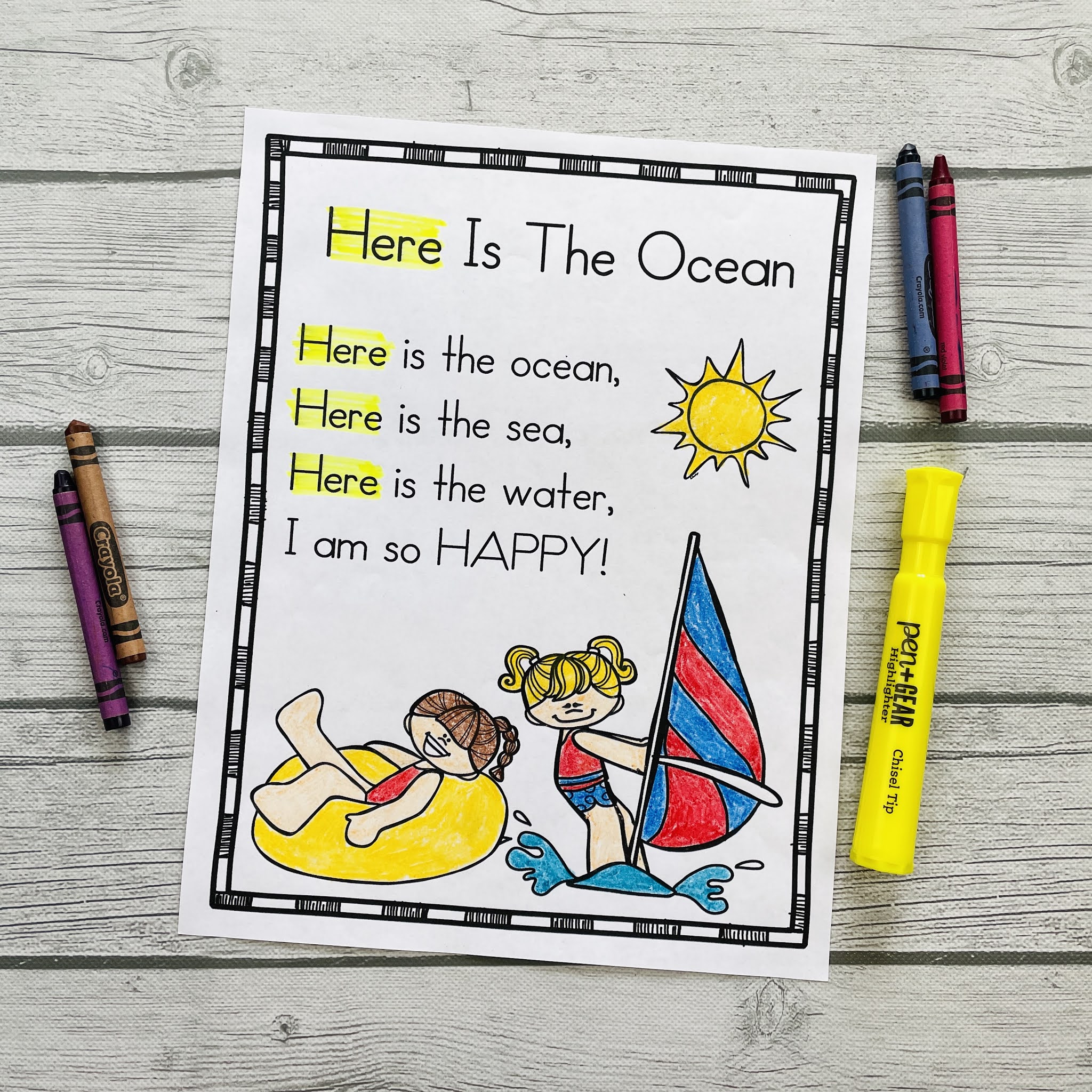 Summer themed sight word poems mrs mcginnis little zizzers