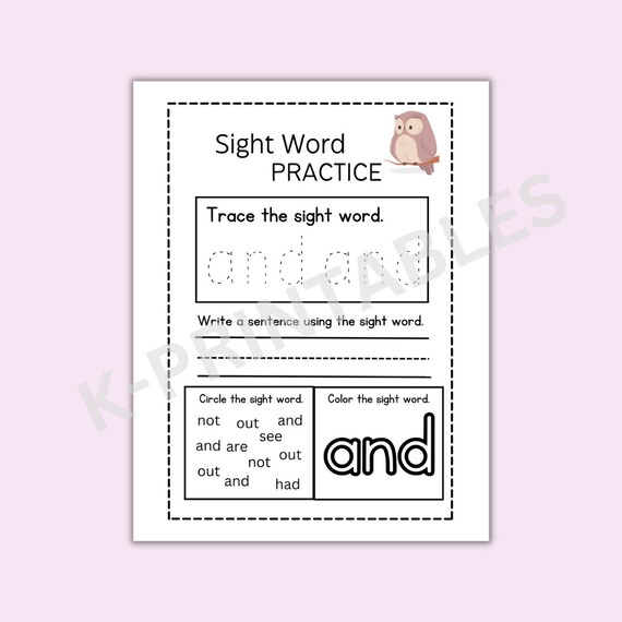 Summer sight word worksheets pages sight words digital download