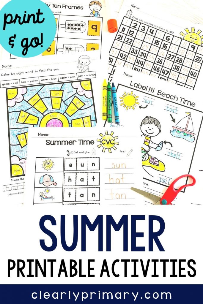 Summer printable activities