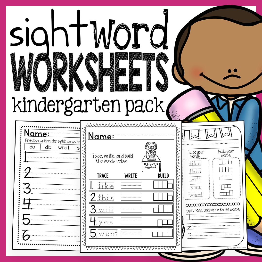 Kindergarten sight words worksheets no prep